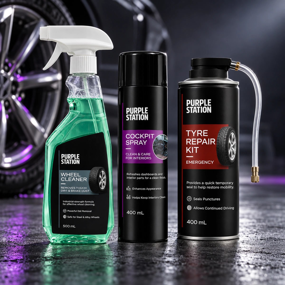 Purple Station Automotive Care Essentials product collection